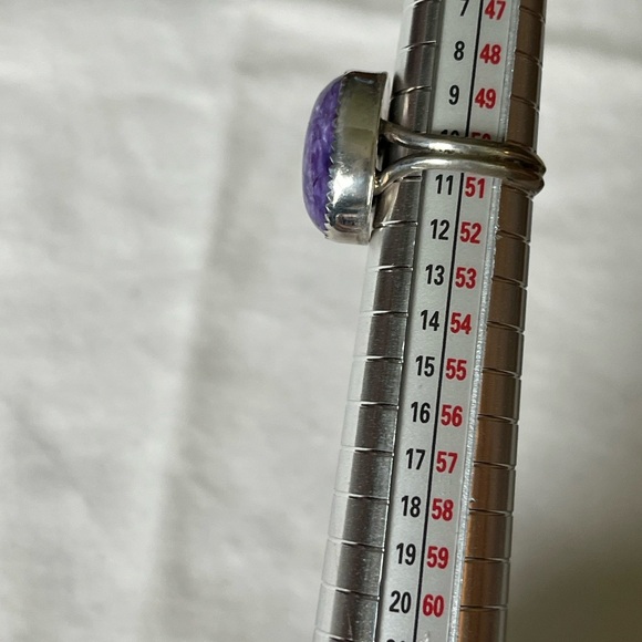 Navajo Charoite and Sterling Artist Marked  PP Ring Sz 5.5 EUC - Picture 10 of 11